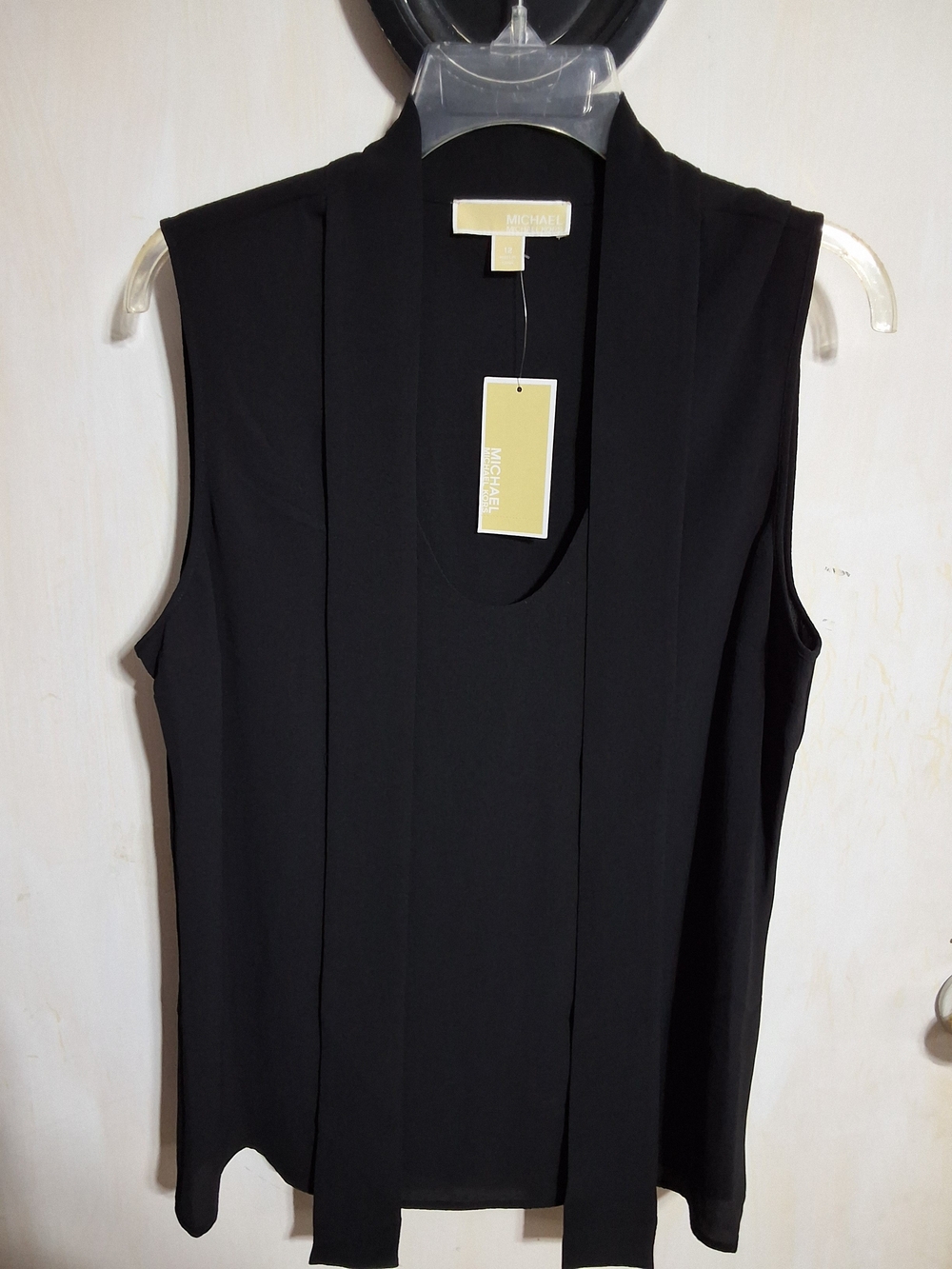 Michael Kors Black Sleeveless Scarf-Neck Camisole 12